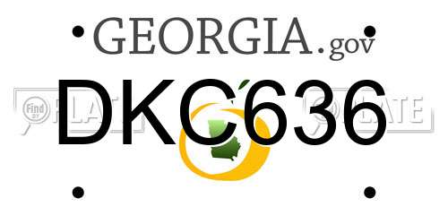 DKC636 Georgia License Plate