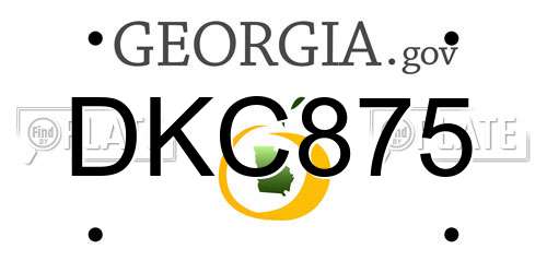 DKC875 Georgia License Plate