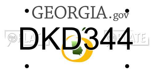 DKD344 Georgia License Plate