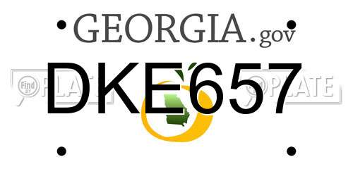 DKE657 Georgia License Plate