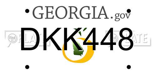 DKK448 Georgia License Plate