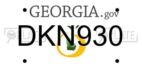 DKN930 Georgia License Plate