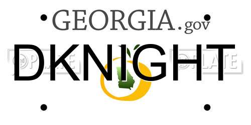 DKNIGHT Georgia License Plate