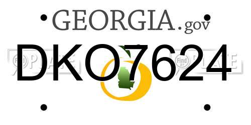 DKO7624 Georgia License Plate