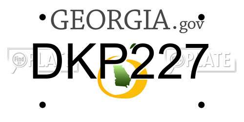 DKP227 Georgia License Plate