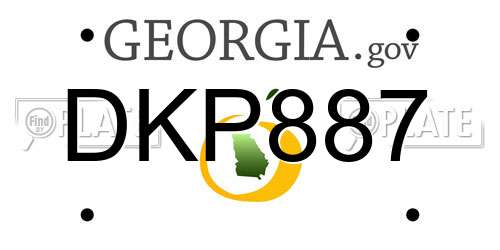 DKP887 Georgia License Plate