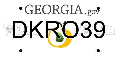 DKRO39 Georgia License Plate