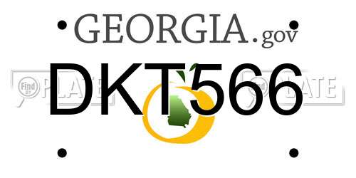 DKT566 Georgia License Plate
