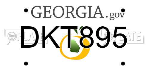 DKT895 Georgia License Plate