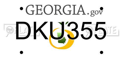 DKU355 Georgia License Plate