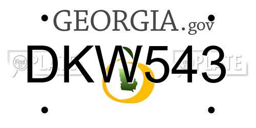 DKW543 Georgia License Plate