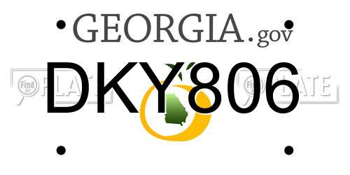 DKY806 Georgia License Plate