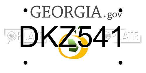 DKZ541 Georgia License Plate