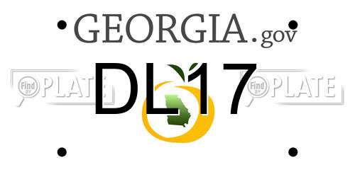 DL17 Georgia License Plate