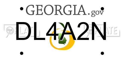 DL4A2N Georgia License Plate