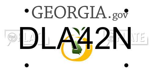 DLA42N Georgia License Plate