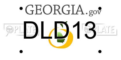DLD13 Georgia License Plate