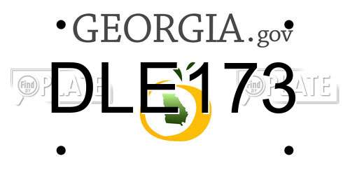 DLE173 Georgia License Plate