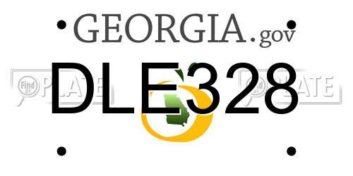 DLE328 Georgia License Plate