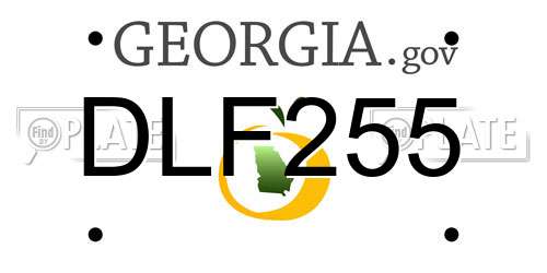 DLF255 Georgia License Plate