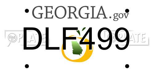 DLF499 Georgia License Plate