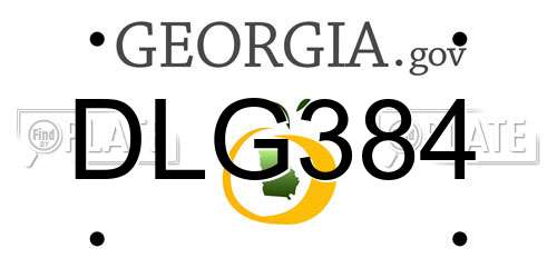 DLG384 Georgia License Plate