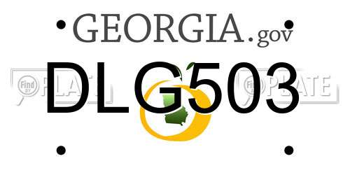 DLG503 Georgia License Plate