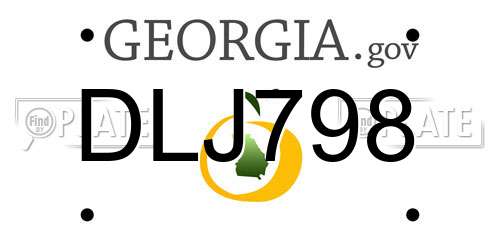 DLJ798 Georgia License Plate