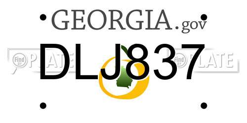 DLJ837 Georgia License Plate