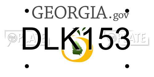 DLK153 Georgia License Plate
