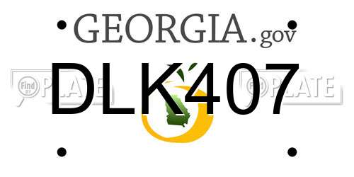 DLK407 Georgia License Plate
