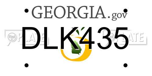 DLK435 Georgia License Plate