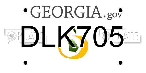 DLK705 Georgia License Plate
