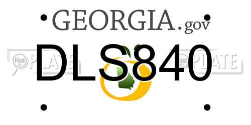 DLS840 Georgia License Plate