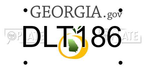 DLT186 Georgia License Plate