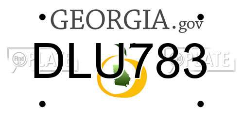 DLU783 Georgia License Plate