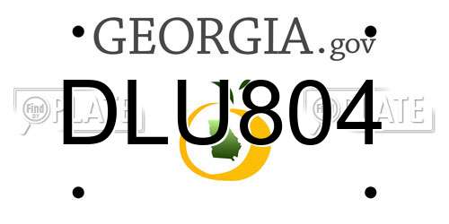 DLU804 Georgia License Plate