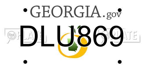 DLU869 Georgia License Plate