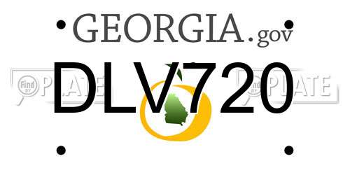 DLV720 Georgia License Plate