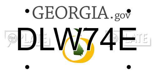 DLW74E Georgia License Plate