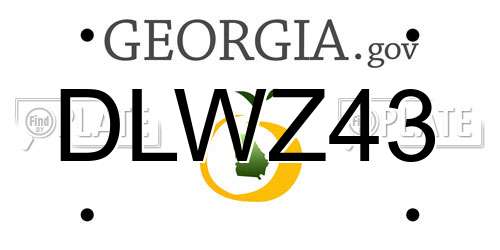 DLWZ43 Georgia License Plate