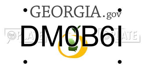 DM0B6I Georgia License Plate