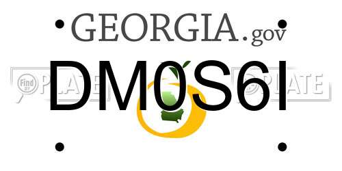 DM0S6I Georgia License Plate
