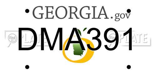 DMA391 Georgia License Plate