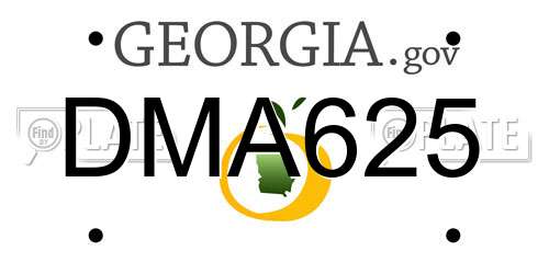 DMA625 Georgia License Plate