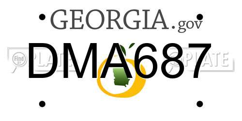 DMA687 Georgia License Plate