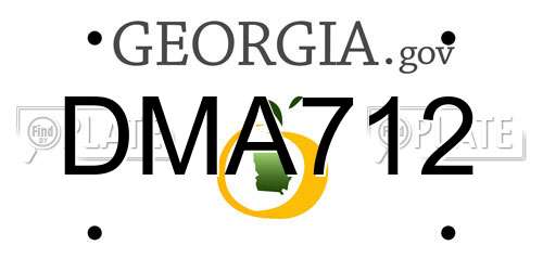 DMA712 Georgia License Plate
