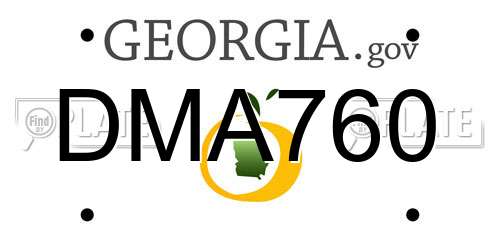 DMA760 Georgia License Plate