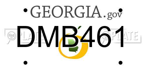 DMB461 Georgia License Plate