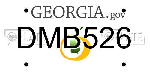 DMB526 Georgia License Plate